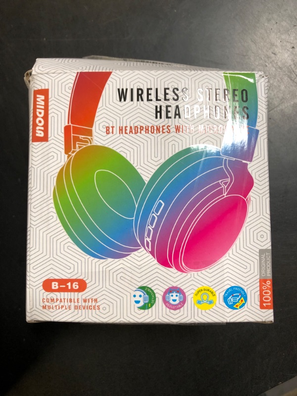 Photo 1 of MIDOLA Kids Headphones Bluetooth 5.3 Wireless 60H Play Time Volume Limited 85/110dB Over Ear Foldable Protection Headset/Wired Aux Built-in Mic for Boy Girl Travel School Pad Tablet Blue