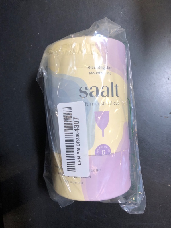 Photo 1 of Saalt Soft Menstrual Cup - Best Sensitive Reusable Period Cup - Wear for 12 Hours - Tampon and Pad Alternative (Regular (Pack of 1), Mountain Iris)