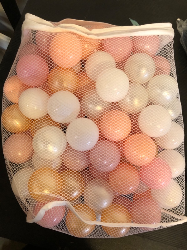 Photo 1 of Realhaha Ball Pit Balls 100 Play Balls Plastic Balls for Baby Girls Toddlers Kids Play Tent Pool Playhouse Playpen Party Decoration, Pink White