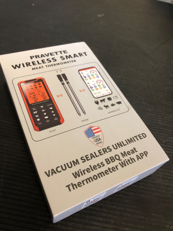 Photo 1 of VACUUM SEALERS UNLIMITED Smart Bluetooth Meat Thermometer - Long Range Wireless Food Thermometer, Temp Monitor with Dual Probes for BBQ, Oven, Grill & Smoker-Effortless Steak, Pork, and Turkey Cooking