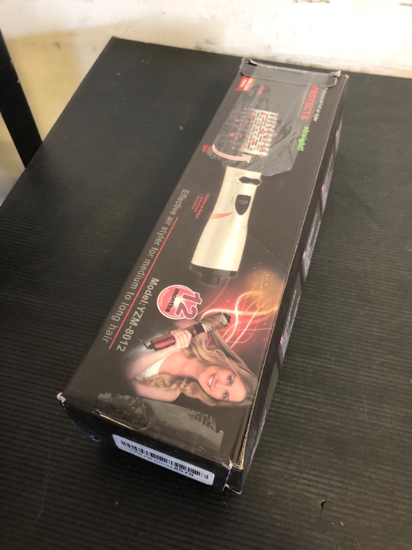 Photo 1 of 3 in 1 Hot Air Styler and Rotating Hair Dryer Hair Dryer and Blow Dryer Brush in One 2 Interchangeable Brushes for Dry and Wet Hair, Auto Rotating Curling Hot Hair Brush (Red)