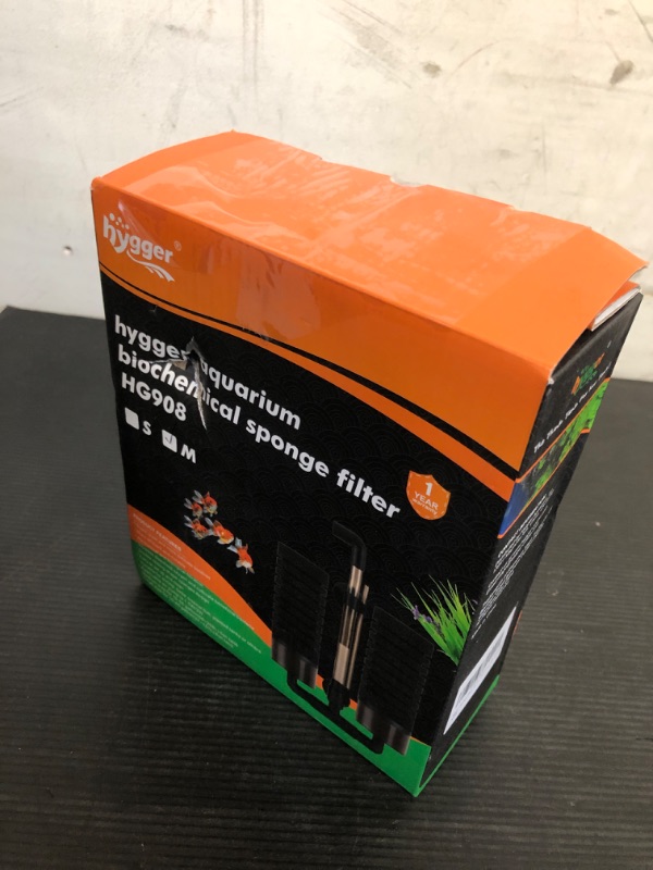 Photo 1 of hygger Sponge Filter, Aquarium Filter Double Sponge Replaceable Media with 4 Biochemical Sponges and 1 Bag of Filtered Ceramic Balls Ultra Quiet Filter Fish Tank (S/M) (M for 15 to 55 Gallon Tank)