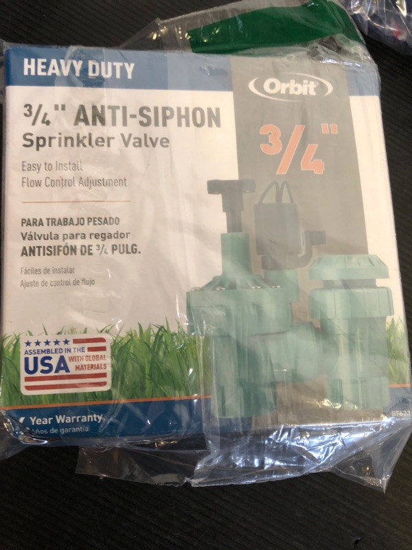 Photo 1 of 1-Pack Orbit 57623 3/4" FPT 100 Series Anti-Siphon Automatic Sprinkler Valve with Flow Control
