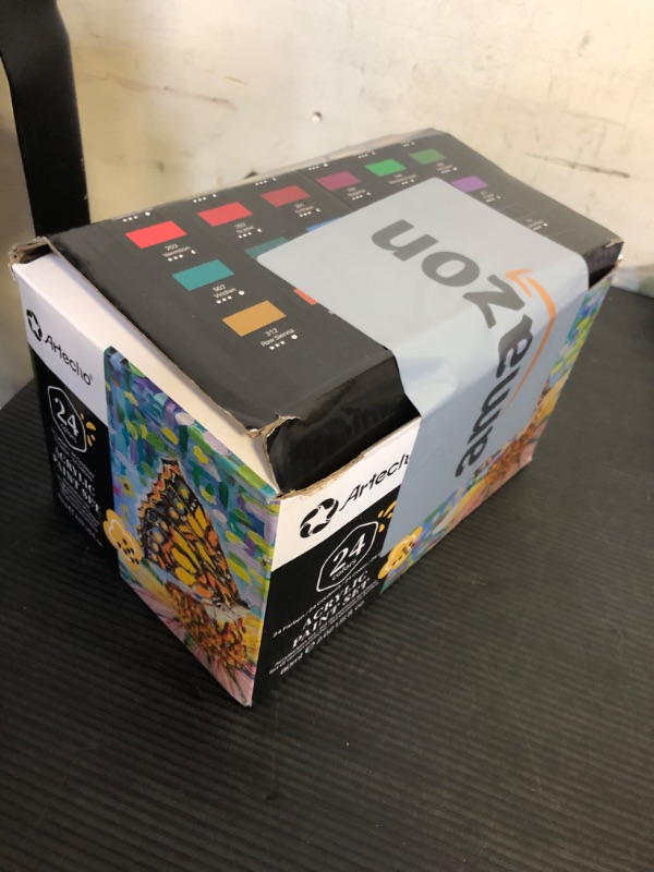 Photo 1 of Artecho Professional Acrylic Paint Set, 24 Basic Colors Tubes (60ml / 2.02oz) Art Craft Paints for Canvas, Rock, Wood, Fabric, Art Supplies