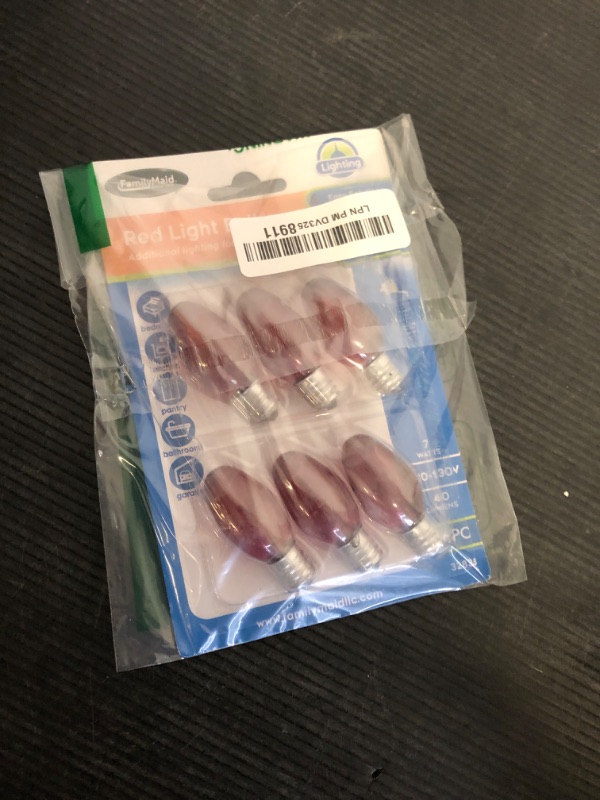 Photo 1 of FamilyMaid Red Night Light Bulb Replacement Bulbs 7W 120V - 6PC