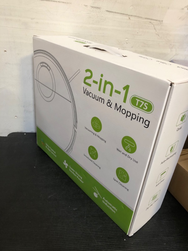 Photo 1 of Robot Vacuum and Mop Combo, 2 in 1 Mopping Robot Vacuum Cleaner with Schedule, Wi-Fi/App/Remote, 2000Pa Max Suction, Self-Charging Robotic Vacuum, Slim, Ideal for Hard Floor, Pet Hair, Low-Pile Carpet