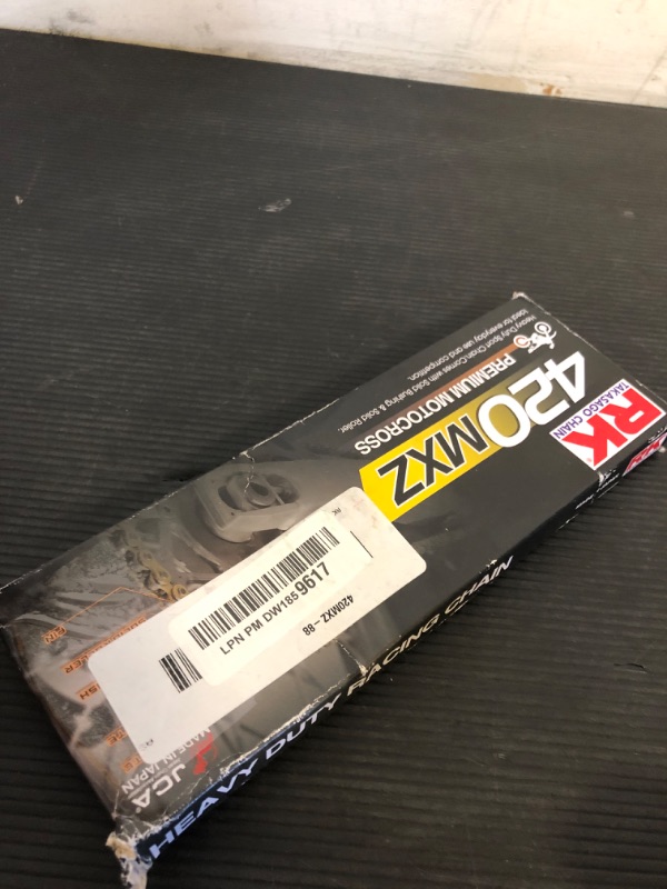 Photo 1 of RK Racing Chain 420MXZ-88 (420 Series) Steel 88 Link Heavy Duty MX/SX Racing Non O-Ring Chain with Connecting Link