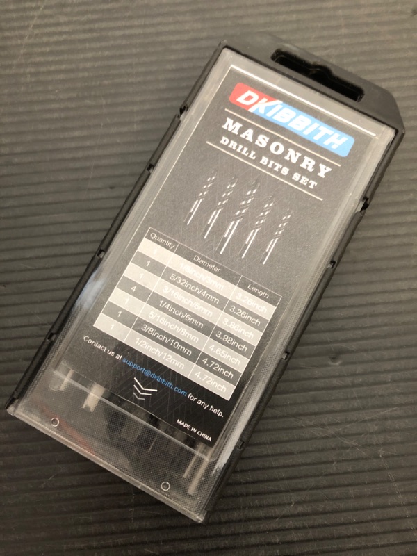 Photo 1 of 10-Piece Masonry Drill Bits Set for Tile Glass Ceramic Brick Wood, 1/8 to 1/2 Inch Drilling Bits with Triangle Handle, YG8 Tungsten Steel Alloy Tip.?Black?