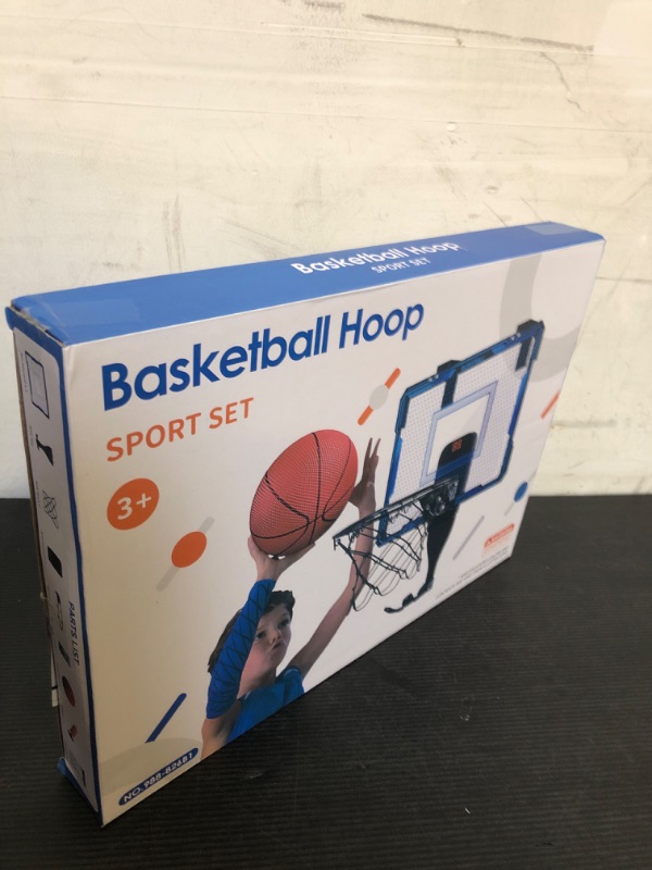 Photo 1 of HYES Mini Basketball Hoop with LED Lighting, Electronic Scoreboard, 3 Modes, Over Door Mount, Gift for Kids & Adults (Blue)