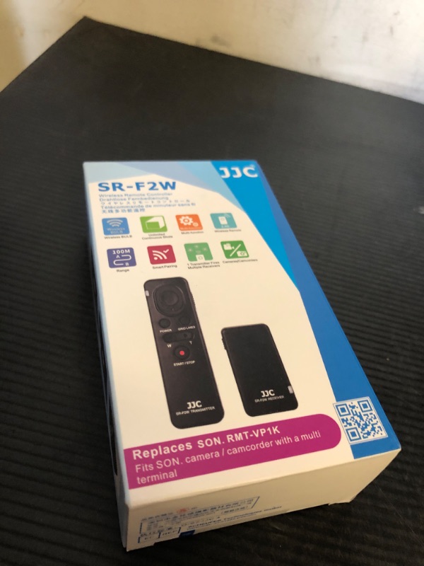 Photo 1 of JJC RMT-VP1K Wireless Remote Control for Sony FDR-AX33 AX43 AX53 AX100 AX700 HDR-CX405 CX440 CX455 CX675 CX900 A1 II A7IV A7R V IV A7SIII A9 III FX30 FX3 A6000 A6100 A6300 A6400 A6600 RX100 VII & More