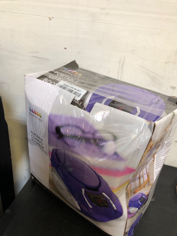 Photo 1 of Proscan Elite Portable CD Boombox with AM/FM Radio, Auxiliary - Purple