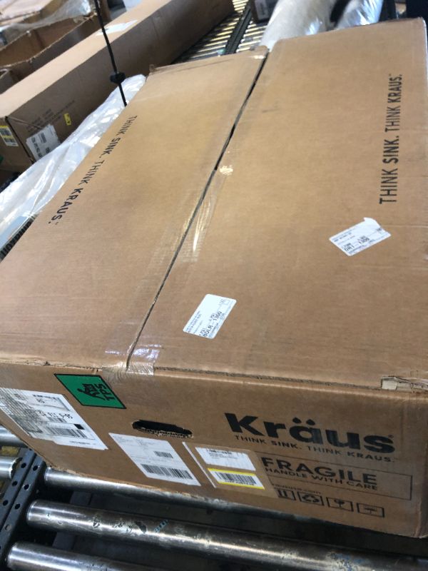 Photo 1 of KRAUS Forteza 33-inch Drop In/Undermount 50/50 Double Bowl Granite Kitchen Sink in Black, KGD-52BLACK