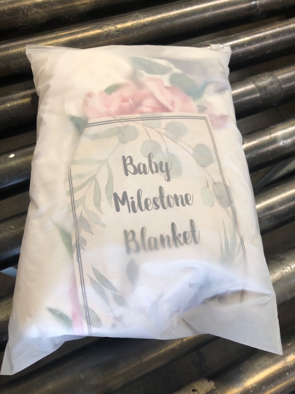 Photo 1 of fundich Baby Milestone Blanket Girl|Newborn Monthly Milestone Blanket|Rose Nursery Decor|Baby Girl Photo Background Prop Picture Blanket with Wreath and Headband