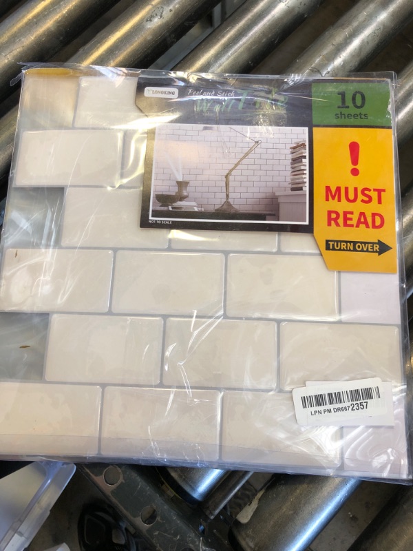 Photo 1 of 10-Sheet Peel and Stick Tile Backsplash - 12"x12" for Kitchen , Bright White