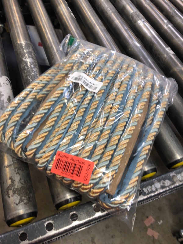 Photo 1 of Fenghuangwu 13 Yard Handmade Cord Trim?1Cm/0.39Inch Diameter Twisted Trim Cord Rope for DIY,Home Décor,Upholstery,Curtain Tieback-Blue