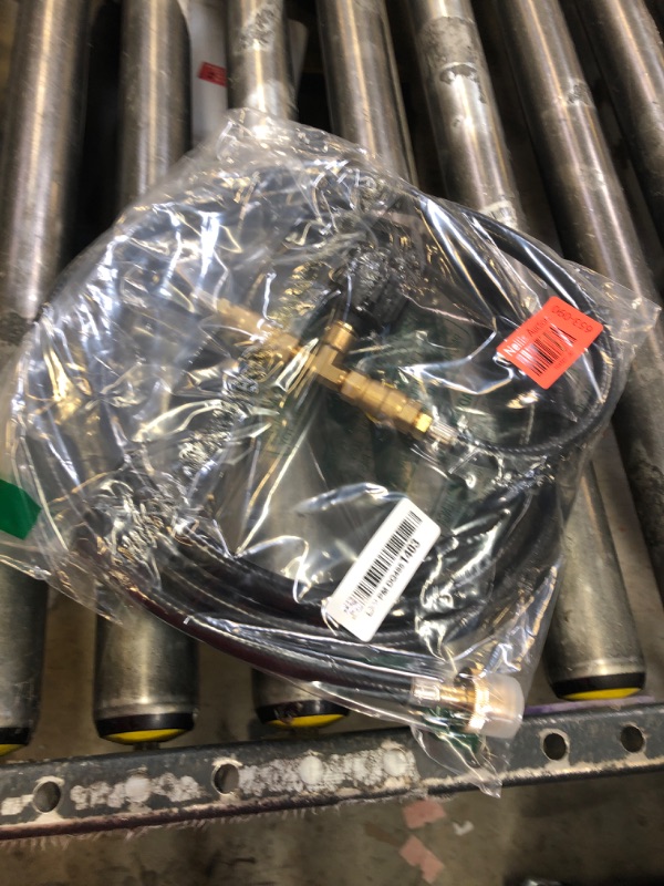 Photo 1 of Alloxity 5FT Propane Splitter Hose 2 Way with Shut Off Valve,Converter fit for Camp Buddy Heaters,Weber Blackstone Griddle Grill,Coleman Stove,Weed Torch,1LB Portable Appliance to QCC1 5-40lb Tank