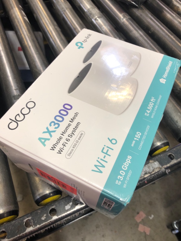 Photo 1 of TP-Link Deco AX3000 WiFi 6 Mesh System - Covers up to 4500 Sq.Ft, Replaces Wireless Router and Extender, 3 Gigabit Ports per Unit, Supports Ethernet Backhaul (Deco X55, 2-Pack)