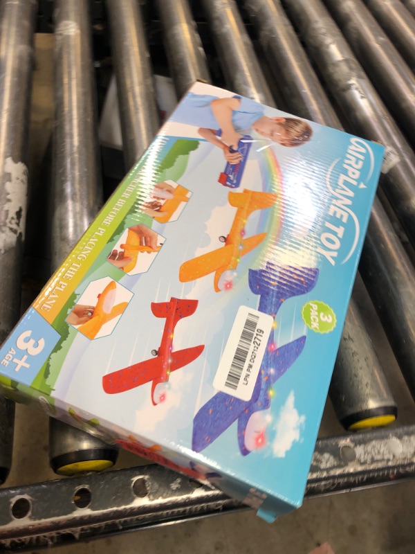 Photo 1 of Fuwidvia 3 Pack Airplane Launcher Toys, 13.2'' LED Foam Glider Catapult Plane Toy for Boys, 2 Flight Modes Outdoor Flying Toys Birthday Gifts for Boys Girls 4 5 6 7 8 9 10 11 12 Year Old