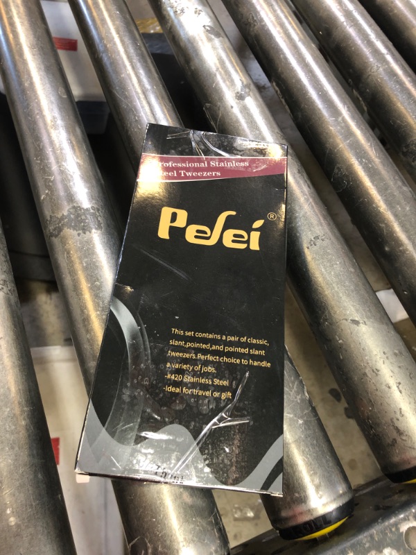 Photo 1 of Pefei Tweezers Set - Professional Stainless Steel Tweezers for Eyebrows - Great Precision for Facial Hair, Splinter and Ingrown Hair Removal (Black)