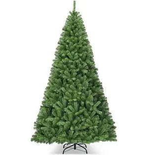 Photo 1 of 9 ft. Green Hinged Unlit Artificial Christmas Tree