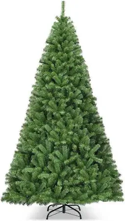 Photo 1 of 9 ft. Green Hinged Unlit Artificial Christmas Tree