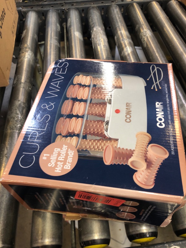 Photo 1 of Conair Double Ceramic Hot Rollers for Long, Medium, and All Hair - Hair Curler - Hair Roller Clips Included - 1/2 inch, 3/4 inch, and 1 inch Rollers