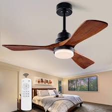 Photo 1 of XBIBI 42 Inch Ceiling Fans with Lights and Remote, Dimmable, Modern 3 Blades Wood Ceiling Fan with Light, 6 Speed Quiet DC Motor, Indoor Outdoor Ceiling Fan for Patio Bedroom Kitchen Office