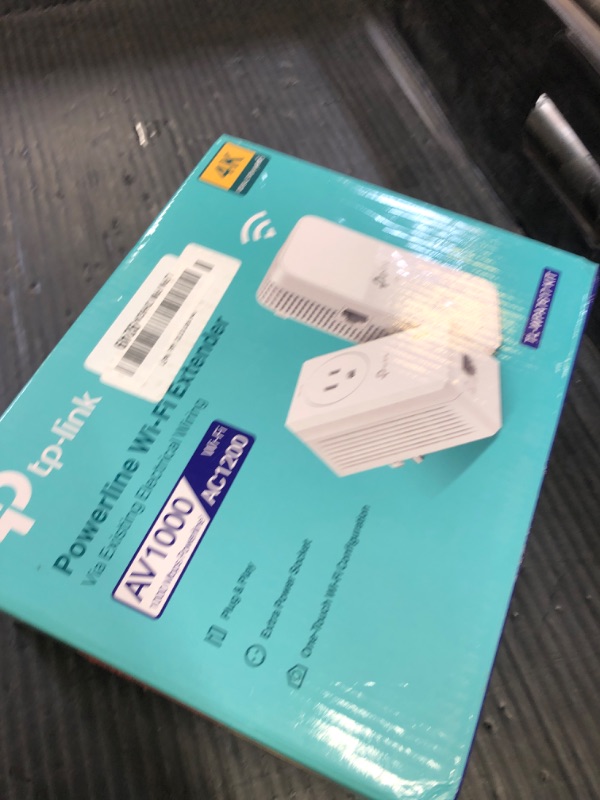 Photo 1 of TP-Link Powerline WiFi Extender TL-WPA7617 KIT - Includes AV1000 Powerline Ethernet Network Adapter and AC1200 Dual Band Extender, Gigabit Port, Passthrough, OneMesh, Ethernet Over Power, Plug & Play