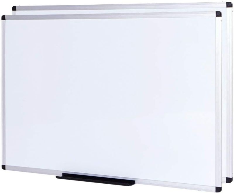 Photo 1 of  Large Magnetic Dry Erase White Board for Wall, 72 X 40 inches, Pack of 2, Aluminum Framed Whiteboard with Marker Tray for School Office Home