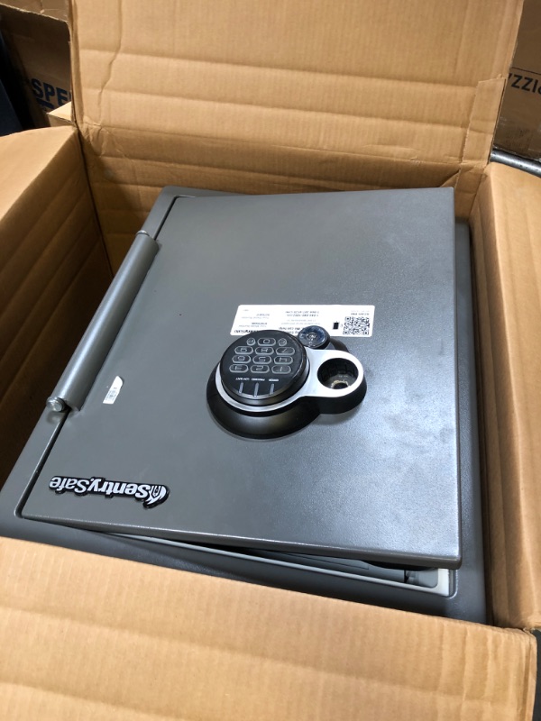 Photo 1 of SentrySafe Fireproof and Waterproof Gray Steel Home Safe with Digital Keypad Lock, Floor Safe with Interior Lighting Secures Money, Documents, 2.05 Cubic Feet, SFW205GQC