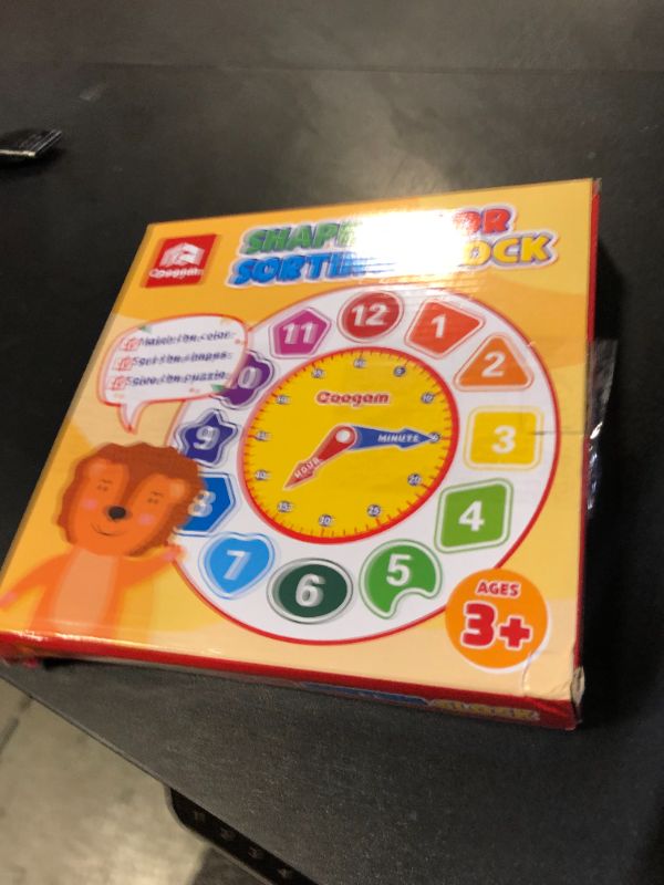 Photo 1 of Coogam Wooden Shape Color Sorting Clock – Teaching Time Number Puzzle Stacking Sorter Jigsaw Montessori Early Learning Educational Toy Gift for Year Old Kids