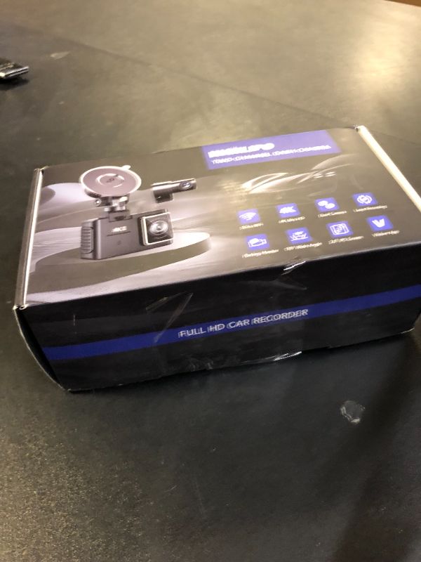 Photo 1 of Dash Cam Front and Rear: 4K Dual Channel Dash Cam - 5GHz WiFi, Dash Camera for Cars with 64GB Card, 2.0" IPS Screen, App Control, G-Sensor, Loop Recording, 170° Wide Angle, Night Vision, Parking Mode
