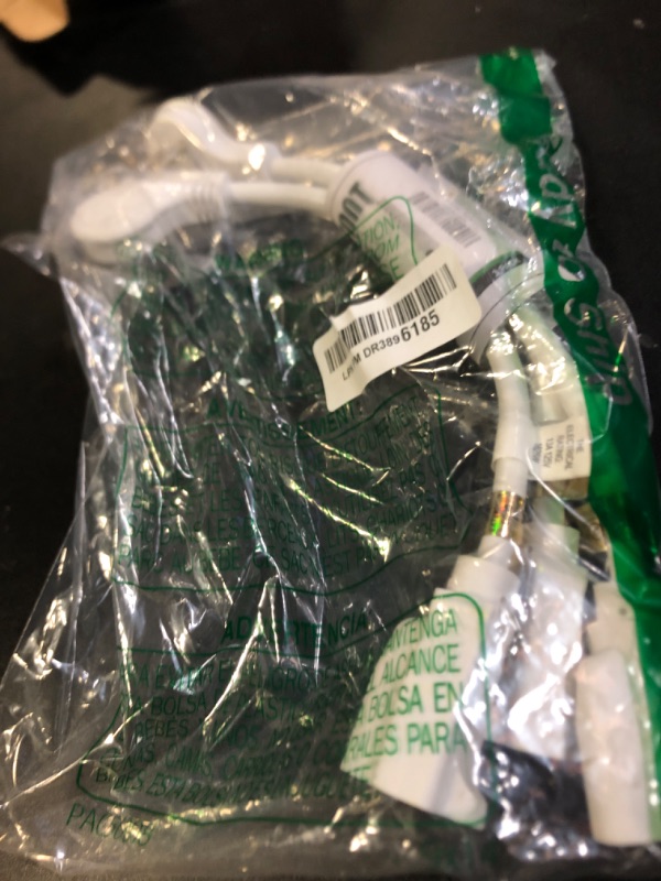 Photo 1 of EP 3 Pack 1 Ft Flat Plug Extension Cord, 16 AWG 3 Prong Grounded White Low Profile Extension Cable for Indoor