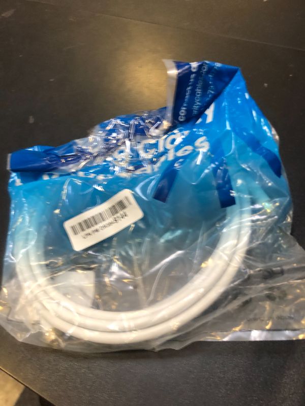 Photo 1 of White RG6 Coaxial Cable 10 FT, High Speed Coax TV Cable Wire, CL3 Level Fire-Resistant in-Wall Rated-Digital Audio Video Satellite Cable Extension, Gold Plated Compression Connector -10 Foot