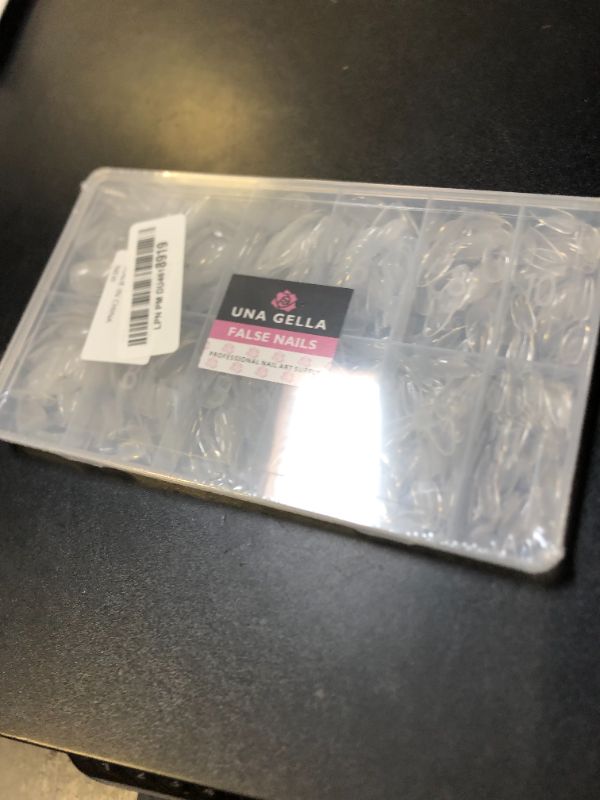 Photo 1 of UNA GELLA Short Fake Nails Tips Almond Shape 504PCS Soft Press On Gel Nail Tips Pre Shaped For Women Home Almond Nail Extension Full Cover, 12 Sizes Acrylic Gelly Tips