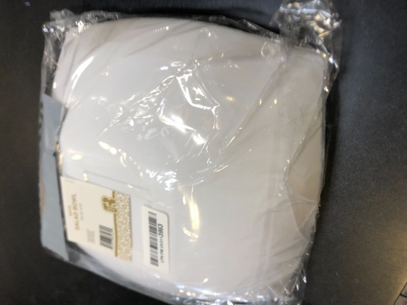 Photo 1 of R-kay 6 Pack Square Plastic White Serving Bowls -128 Oz White Plastic bowls - Salad Bowls Large Serving - Premium White Disposable bowls Heavy Duty For Weddings Catering And Birthday parties