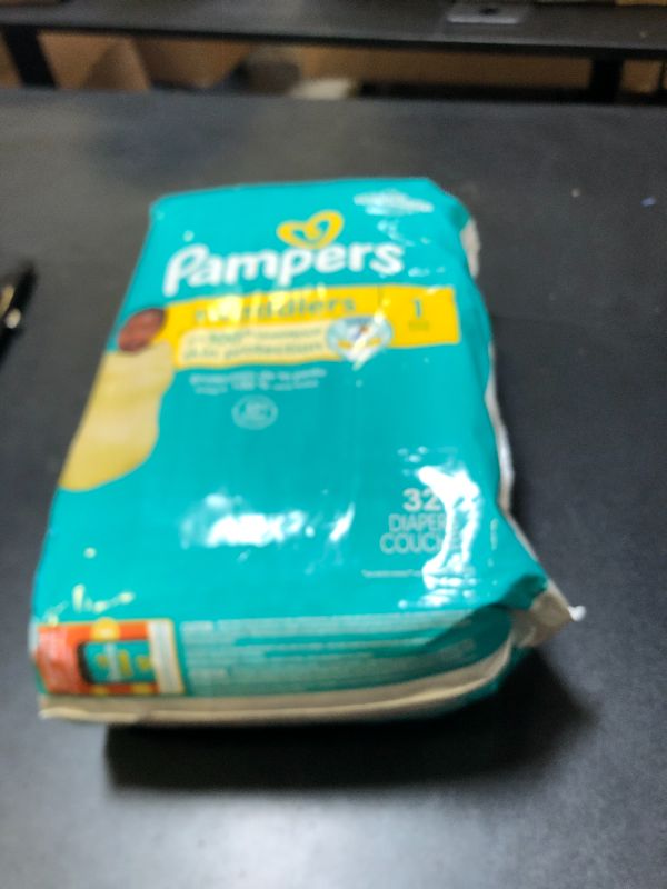Photo 1 of Pampers Baby Diapers - Swaddlers - Size 1, 32 Count, Ultra Absorbent Disposable Infant Diaper