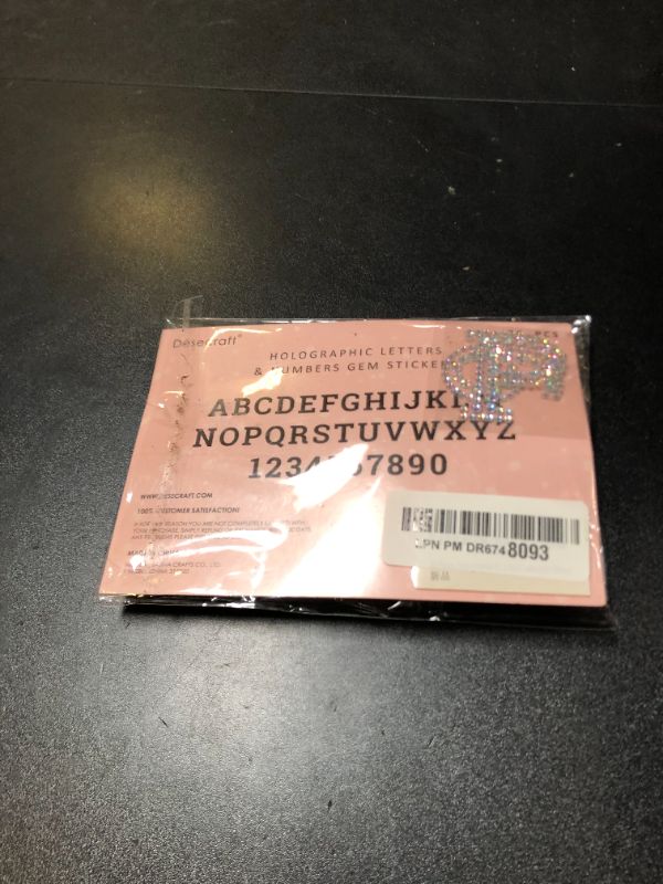 Photo 1 of Desecraft 36 Pieces Sliver Holographic Rhinestone Alphabet Letter Stickers Number Crystal Gem Self Adhesive Stickers for Art Crafts DIY Decors