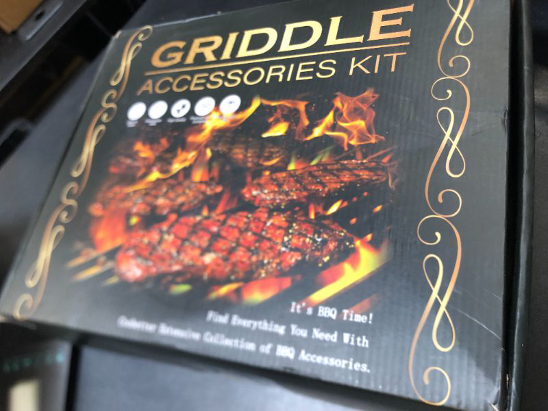 Photo 1 of 18PCS Griddle Accessories Kit, Flat Top Grill Accessories Set for Blackstone and Camp Chef, Grill Spatula Set with Enlarged Spatulas, Basting Cover, Scraper for Outdoor BBQ