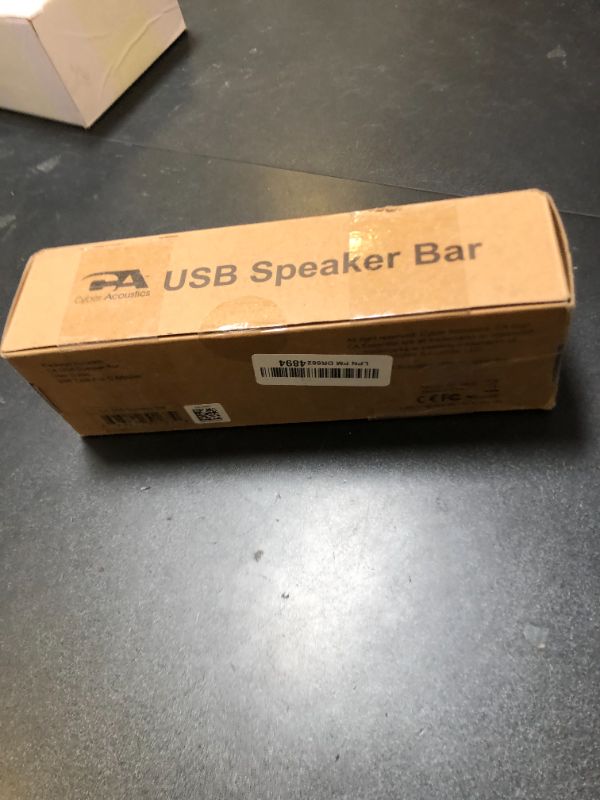 Photo 1 of Cyber Acoustics USB Speaker Bar (CA-2890) – Stereo USB Powered Speaker, Easily Clamps to Monitor, Convenient Controls