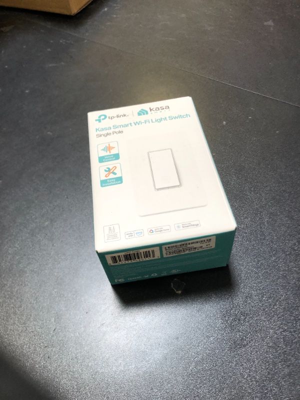 Photo 1 of Kasa Smart Light Switch HS200, Single Pole, Needs Neutral Wire, 2.4GHz Wi-Fi Light Switch Works with Alexa and Google Home, UL Certified, No Hub Required , White, HS200