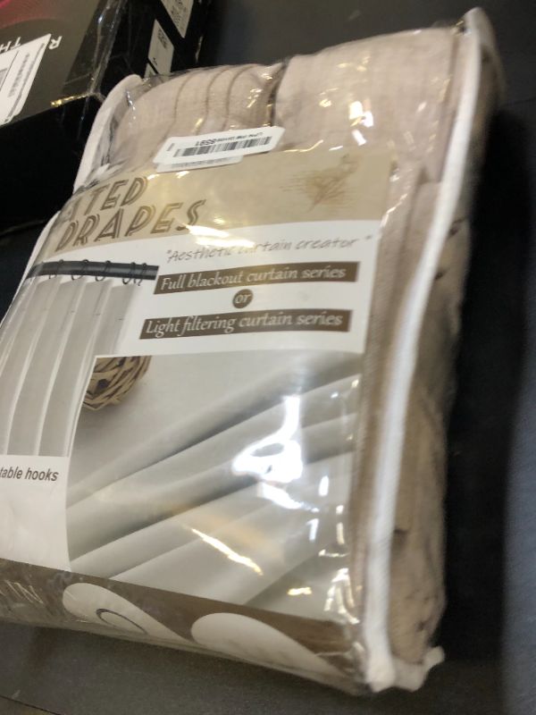 Photo 1 of Large Window Natural Linen Curtains 108 Inches Long for Living Room Light Filtering Drapes 9ft for Patio Sliding Doors, Extra Long Semi Sheer High Ceiling Pinch Pleated Panels W40 x L108 x 2 Panels