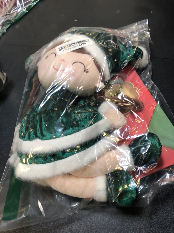Photo 1 of Gloveleya Soft Plush Doll Christmas Girl Dolls with Green Dress, Gift Box & Free Card - Perfect Holiday or Birthday Gift for Toddlers 2-8 Ages, 16"