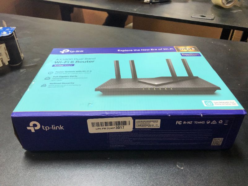 Photo 1 of TP-Link AX1800 WiFi 6 Router V4 (Archer AX21) – Dual Band Wireless Internet, Gigabit, Easy Mesh, Works with Alexa - A Certified for Humans Device