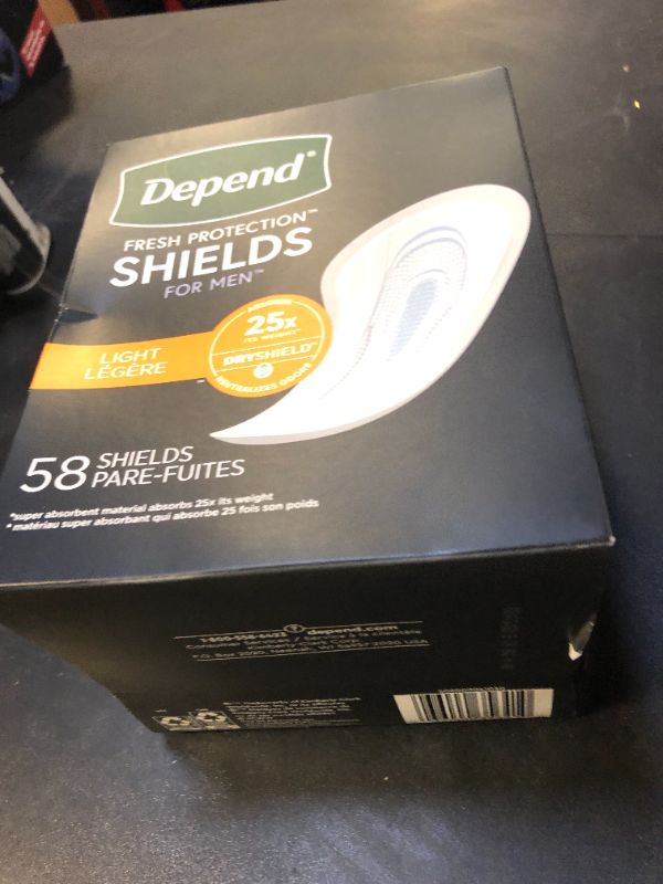 Photo 1 of Depend Shields for Men, Case/174, 58 Count (Pack of 3) DAMAGED PKG
