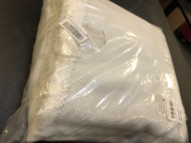 Photo 1 of Roxooze Chenille Sofa Cover for Sectional Sofa, Washable Pet-Friendly Couch Protector with Tassels, L-Shaped Loveseat Cover, Off White, 71"x118" DAMAGED PKG
