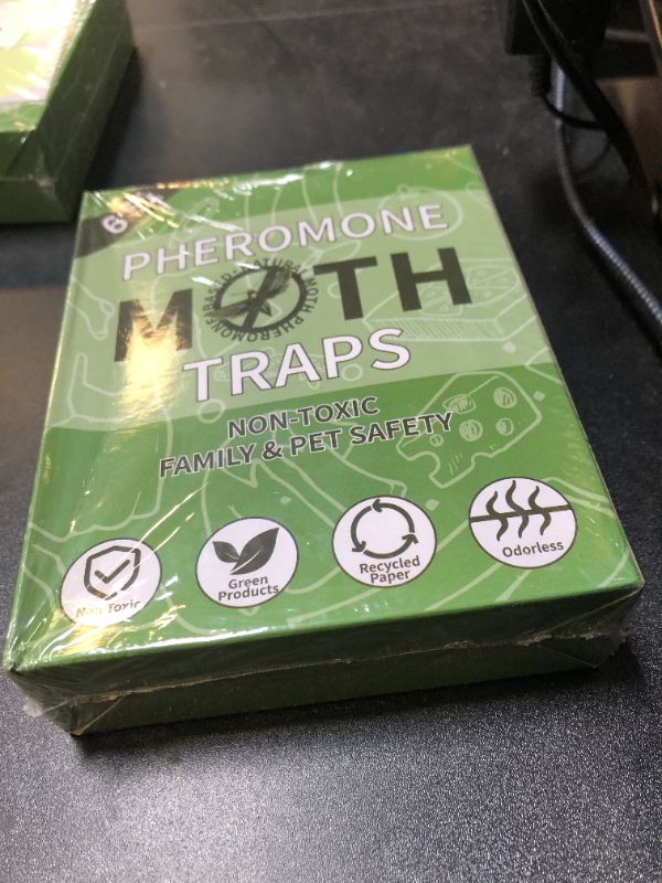 Photo 2 of UltraPestcide Moth Traps for Clothes, 6 Pack - Clothing Moth Traps with Pheromones Attractant, Moth Sticky Trap for Closets & Carpet & Wardrobes, Indoor Clothes Moth Killer DAMAGED PKG
