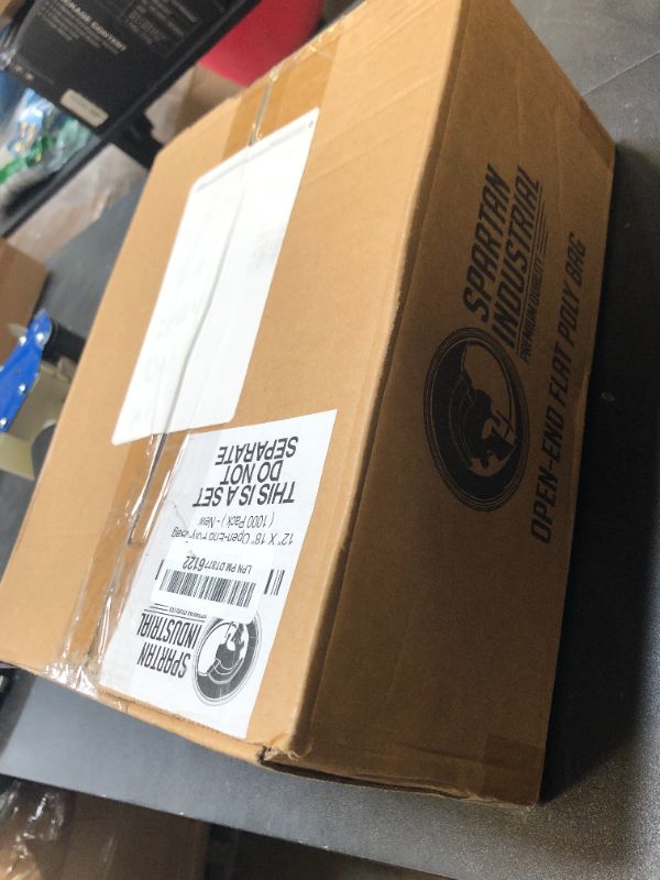 Photo 1 of Spartan Industrial - 12” X 18” (1000 Count) 1.1 Mil Flat Open End Clear Plastic Poly Bags - for Proofing Bread Dough, Packaging Clothes, Shirts (Thin & Lightweight - Bags DO NOT Have Seal)