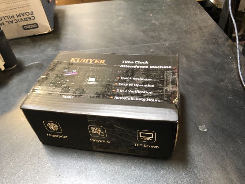 Photo 1 of KUIIYER 2 in 1 Time Clocks for Employees Small Business (Fingerprint + Password) Employee Clock in & Out Machine Attendance Punch Clock Recorder Tracker for Small Businesses & Offices