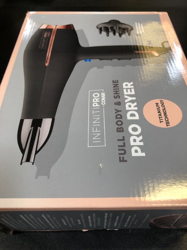 Photo 1 of INFINITIPRO BY CONAIR Hair Dryer with Diffuser | AC Motor Pro Hair Dryer with Ceramic Technology | Includes Diffuser and Concentrator | Black | Packaging May Vary